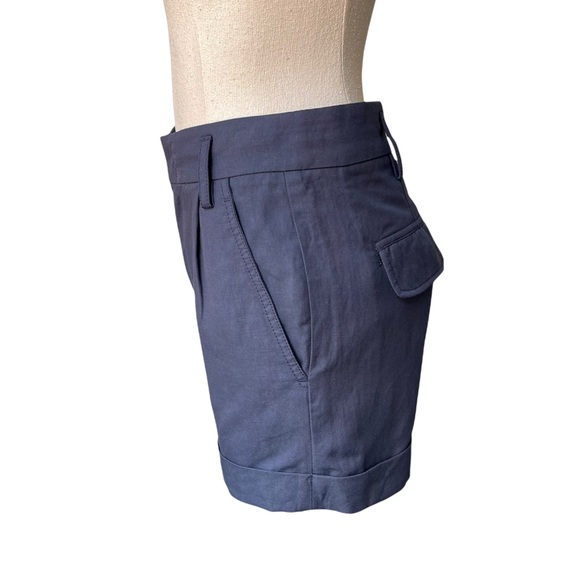 Vince Navy Blue Slouchy Rolled Cuff Shorts - Picture 6 of 15